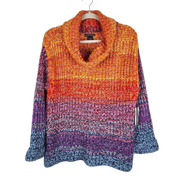 Chelsea & Theodore Sweaters - Chelsea & Theodore Multicolor Knit Cowl Neck Sweater Size L
